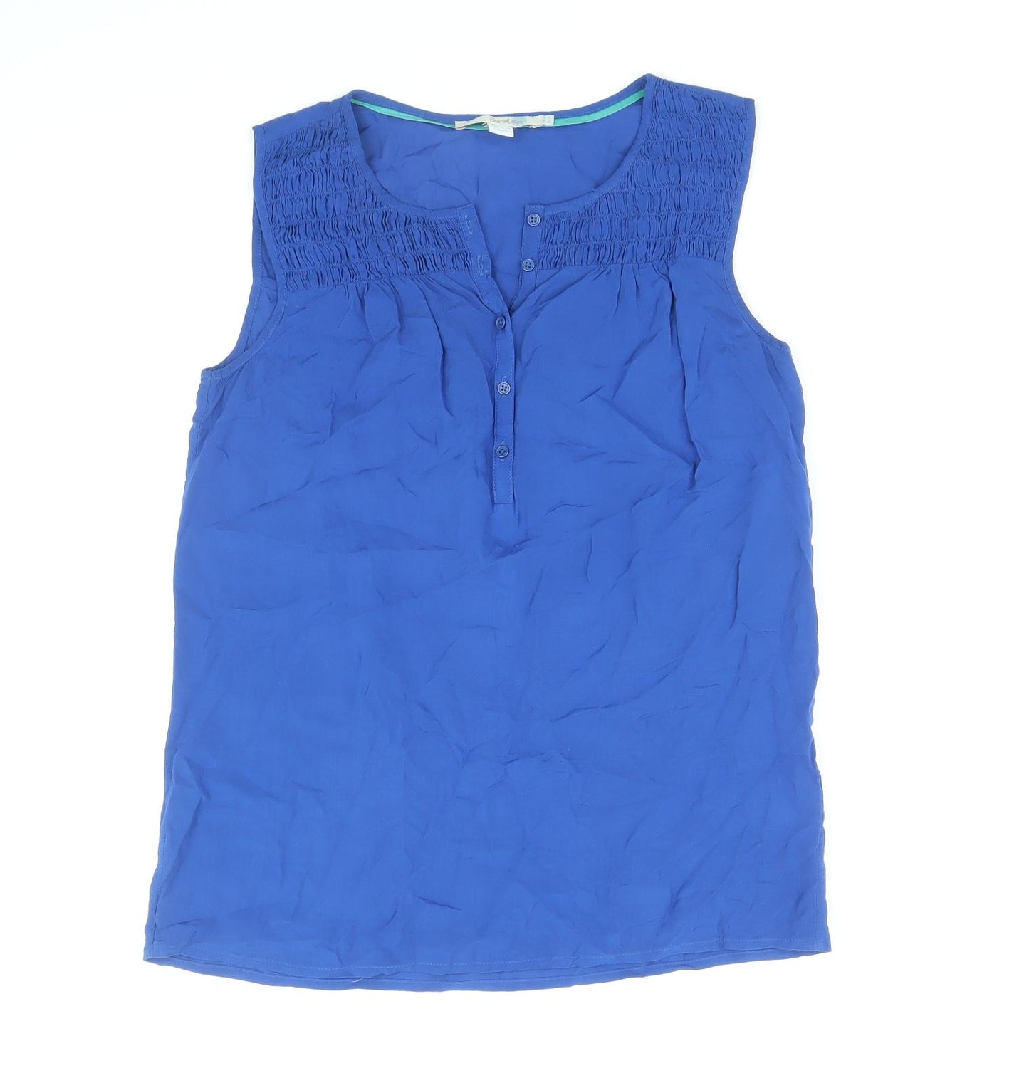 Boden Womens Blue Viscose Basic Tank Size 6 V-Neck