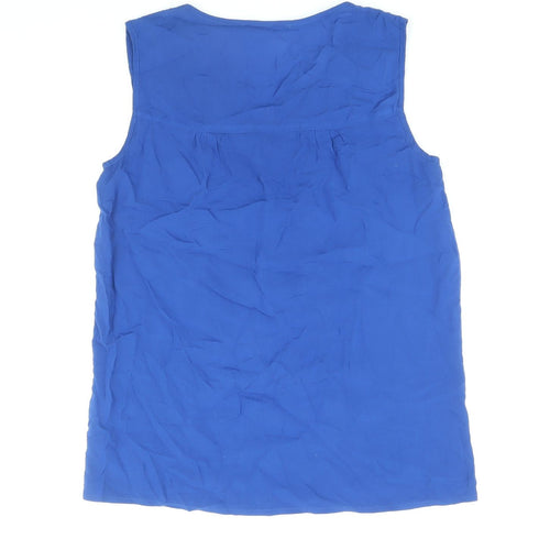 Boden Womens Blue Viscose Basic Tank Size 6 V-Neck