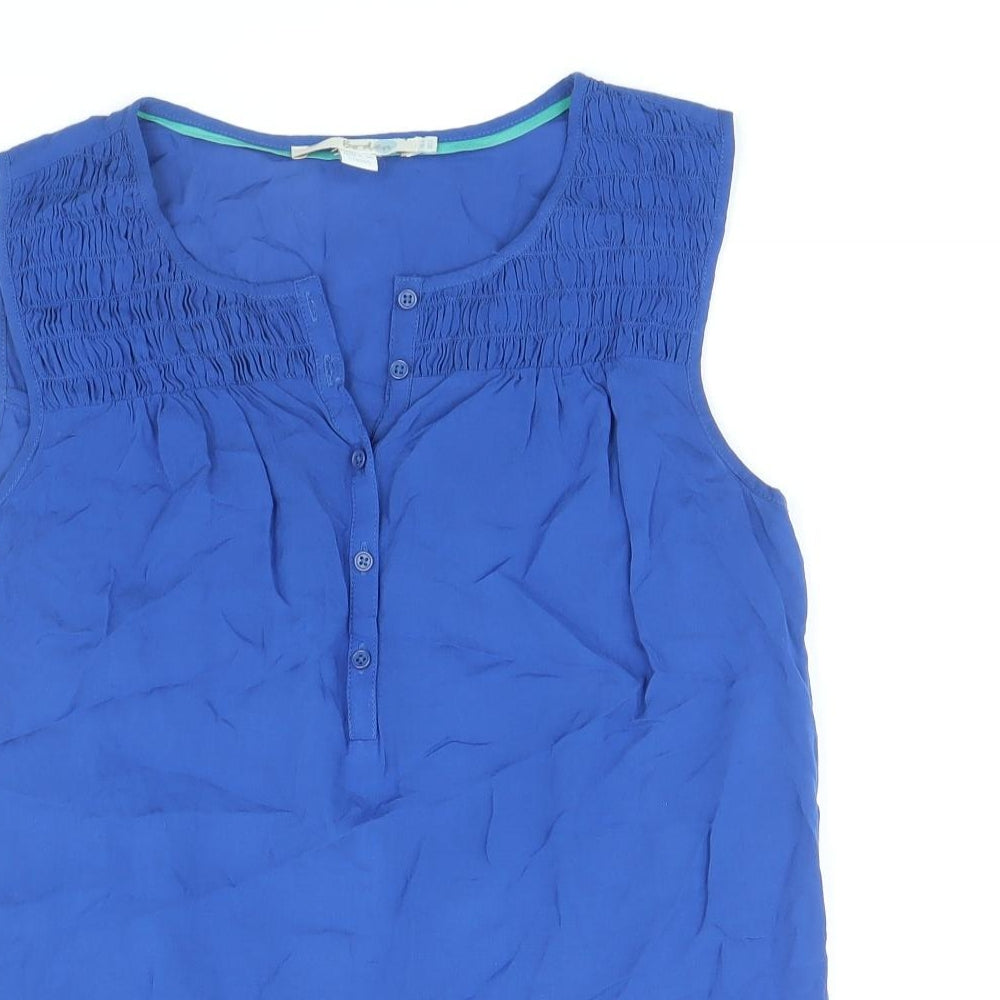 Boden Womens Blue Viscose Basic Tank Size 6 V-Neck