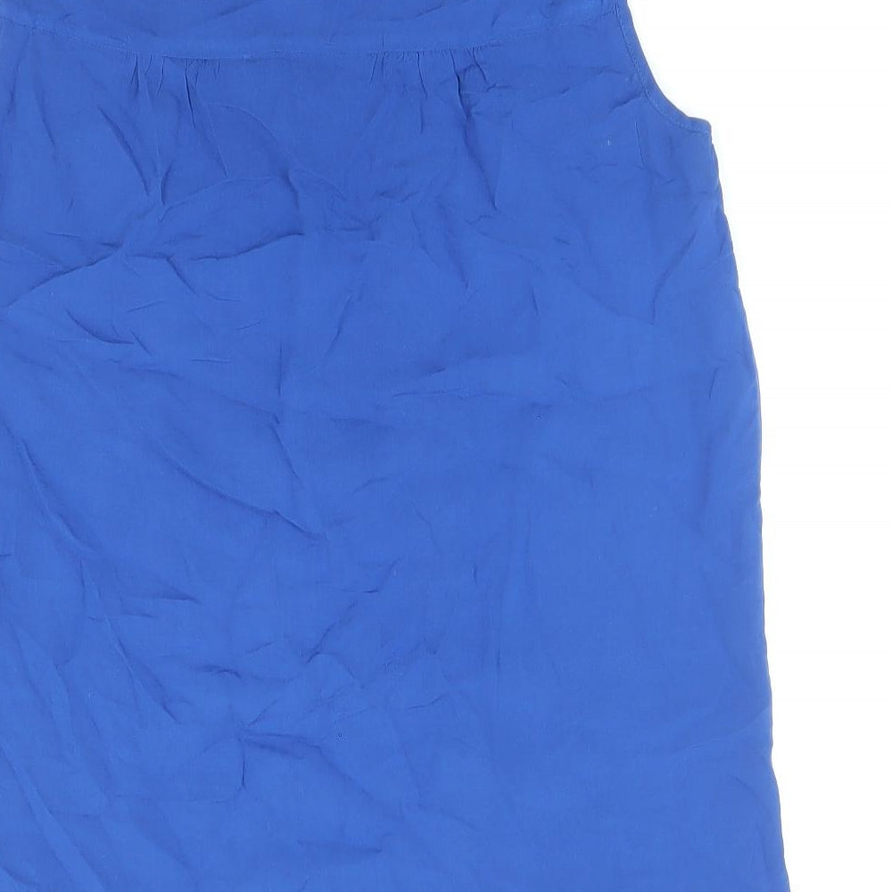 Boden Womens Blue Viscose Basic Tank Size 6 V-Neck