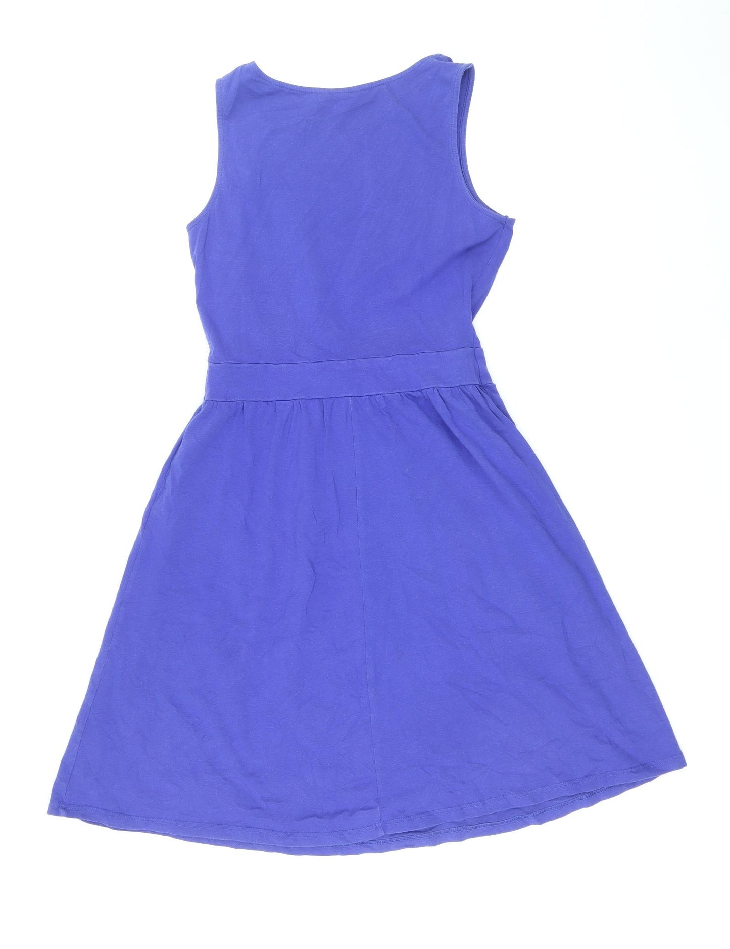 Dorothy Perkins Womens Blue Polyester Fit & Flare Size 10 Scoop Neck Pullover