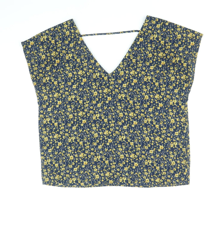 FOREVER 21 Womens Multicoloured Geometric Polyester Basic Tank Size S V-Neck