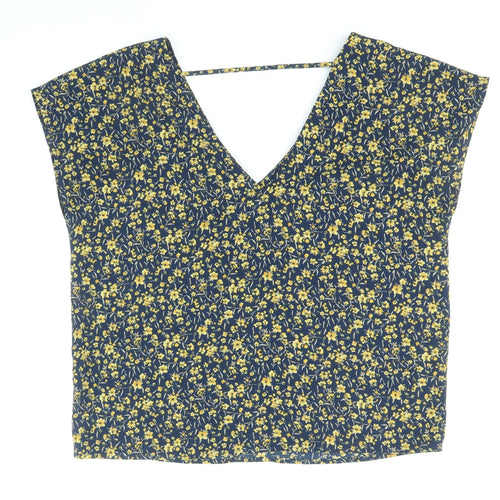 FOREVER 21 Womens Multicoloured Geometric Polyester Basic Tank Size S V-Neck
