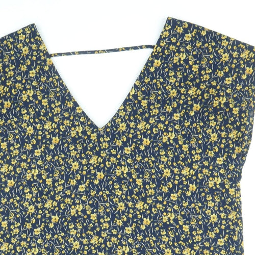 FOREVER 21 Womens Multicoloured Geometric Polyester Basic Tank Size S V-Neck