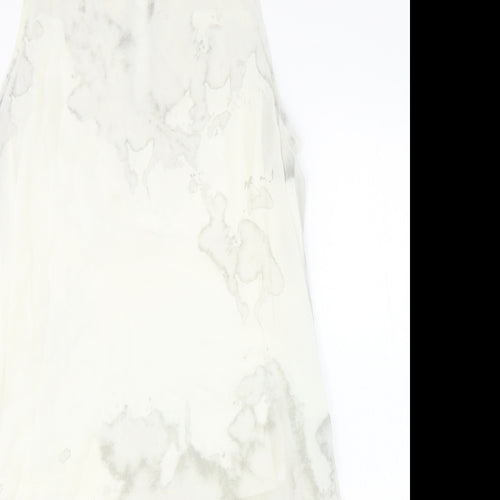 H&M Womens Ivory Geometric Polyester Basic Tank Size 12 Boat Neck - Asymmetric