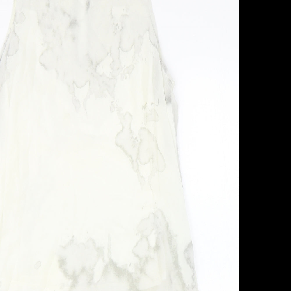 H&M Womens Ivory Geometric Polyester Basic Tank Size 12 Boat Neck - Asymmetric