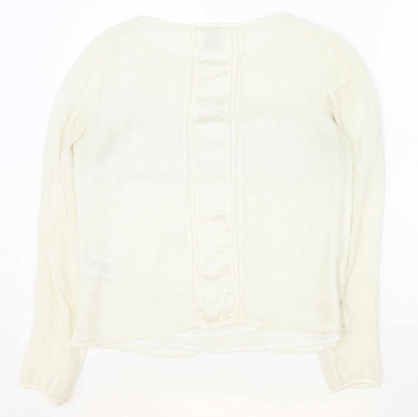 Reiss Womens Beige Silk Basic Blouse Size 10 Boat Neck