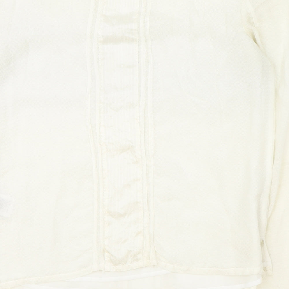 Reiss Womens Beige Silk Basic Blouse Size 10 Boat Neck
