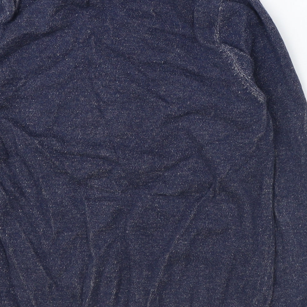 Marks and Spencer Boys Blue Round Neck 100% Cotton Pullover Jumper Size 6-7 Years Pullover - Boat