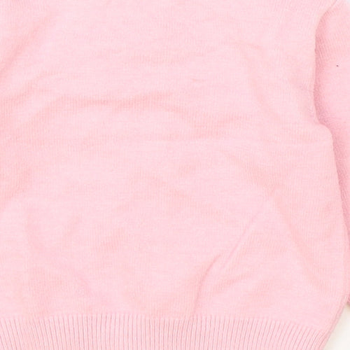 Nutmeg Girls Pink Viscose Cardigan Jumper Size 3-6 Months Button - Rabbit
