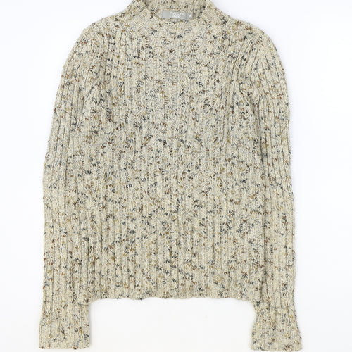 PACO Womens Brown Mock Neck Acrylic Pullover Jumper Size M