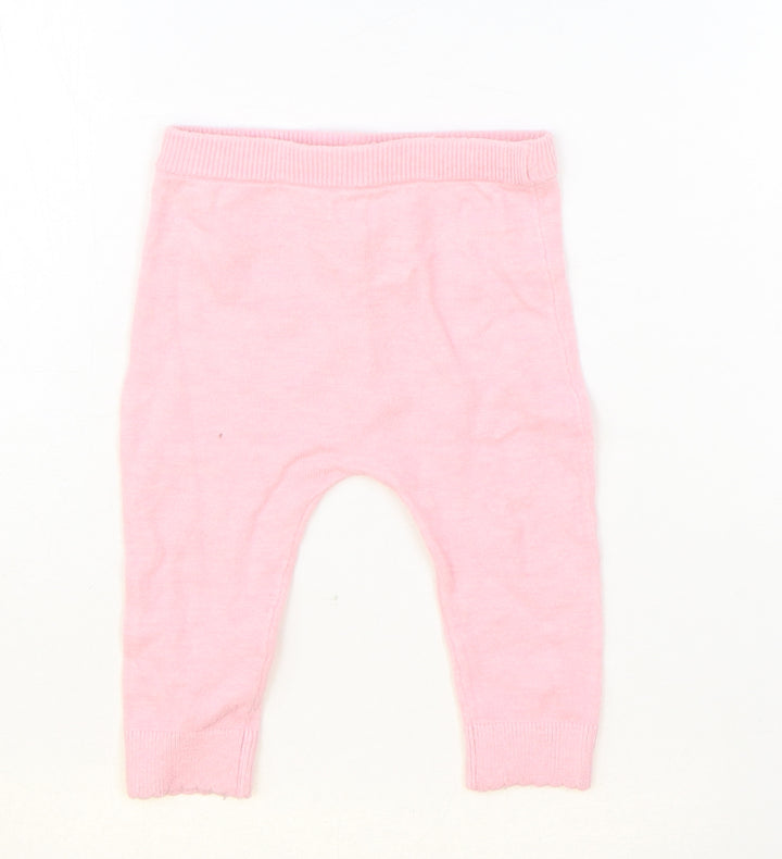 Nutmeg Girls Pink Viscose Jogger Leggings Size 3-6 Months Pullover