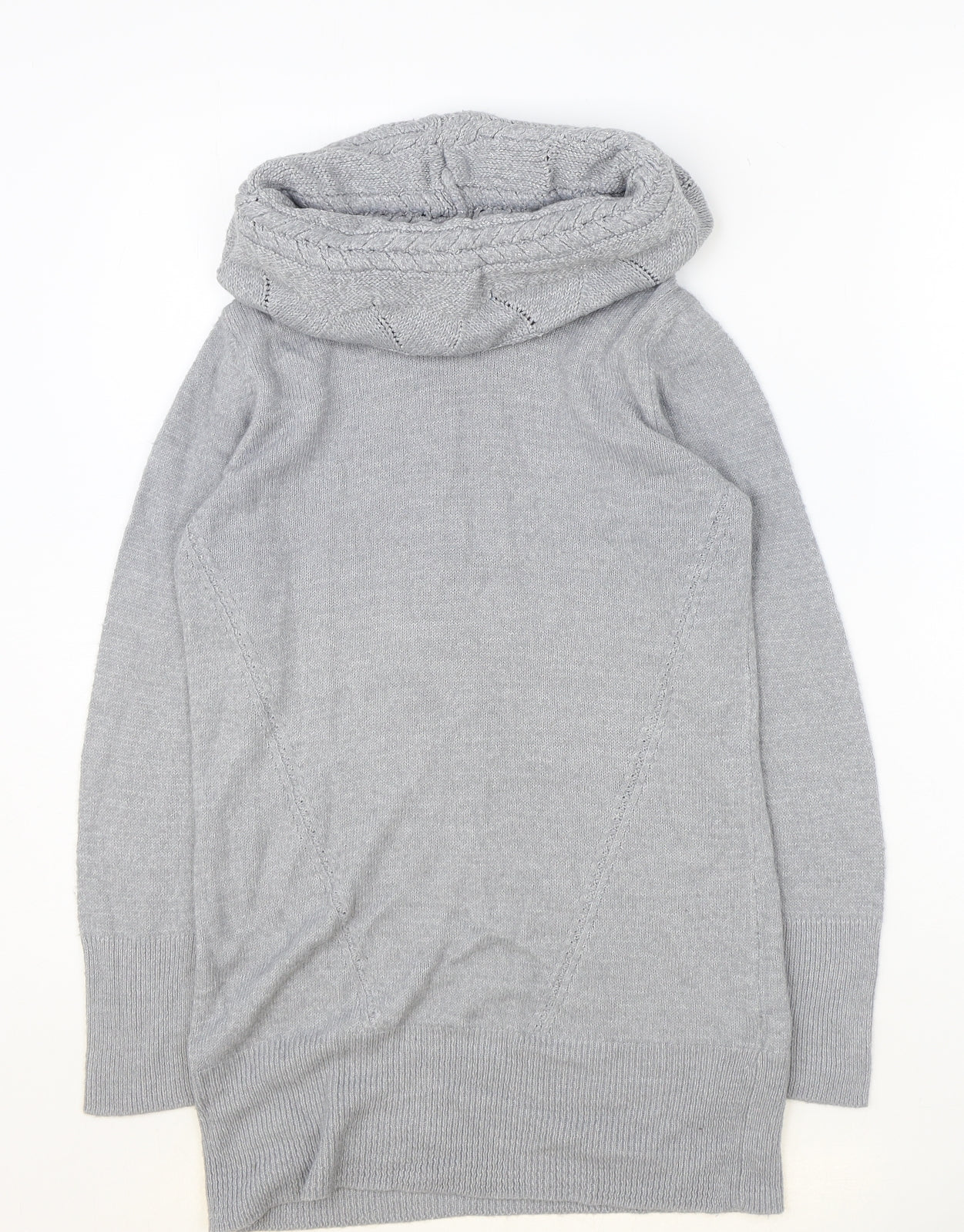 Marks and Spencer Womens Grey Roll Neck Acrylic Pullover Jumper Size 12