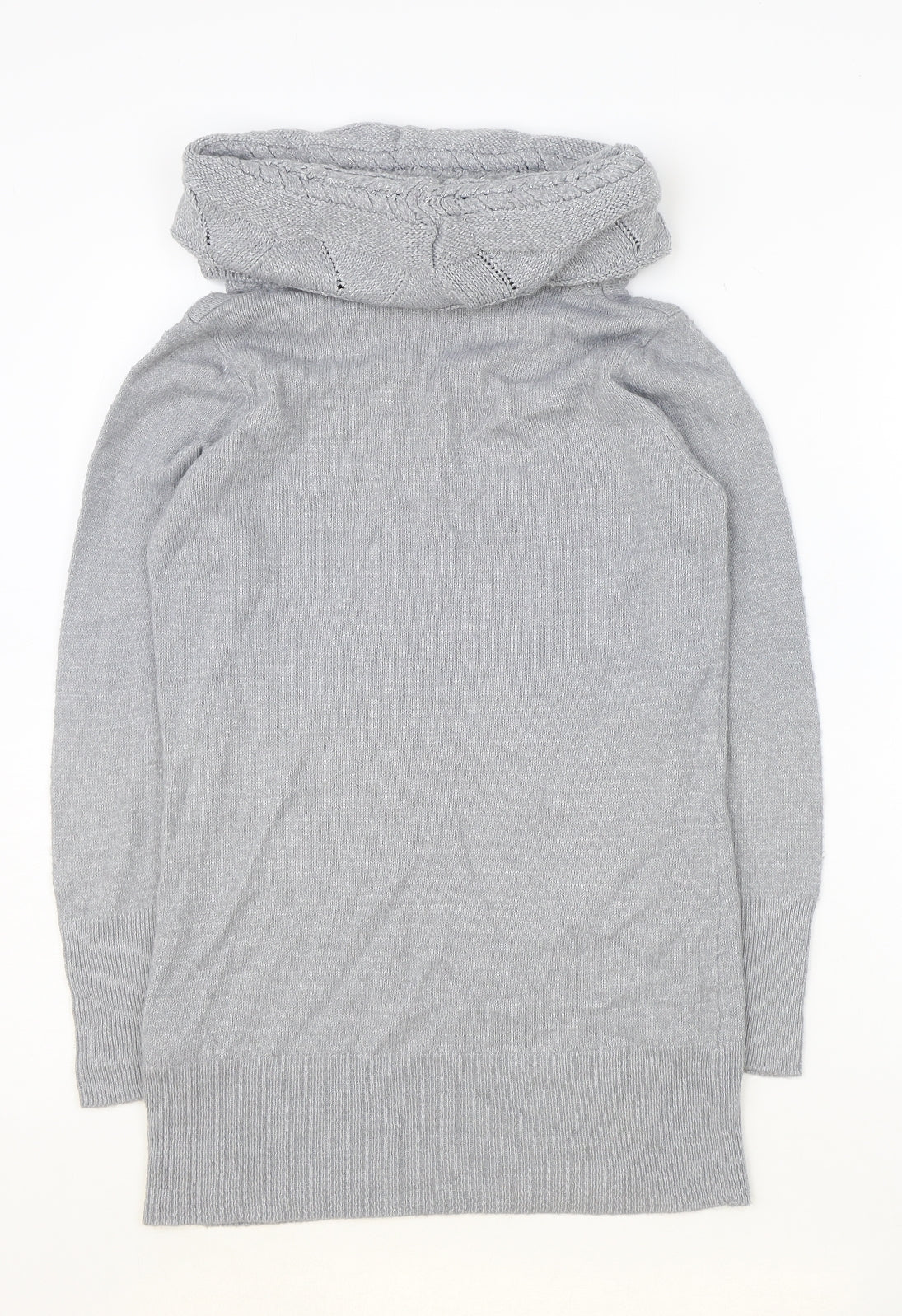 Marks and Spencer Womens Grey Roll Neck Acrylic Pullover Jumper Size 12