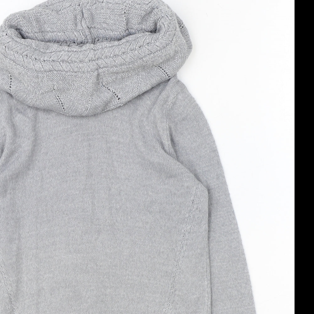 Marks and Spencer Womens Grey Roll Neck Acrylic Pullover Jumper Size 12