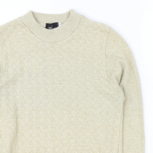 Monique Girls Beige Mock Neck Acrylic Pullover Jumper Size L Pullover