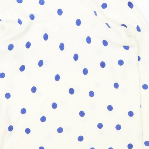 Marks and Spencer Womens Ivory V-Neck Polka Dot Acrylic Pullover Jumper Size 12