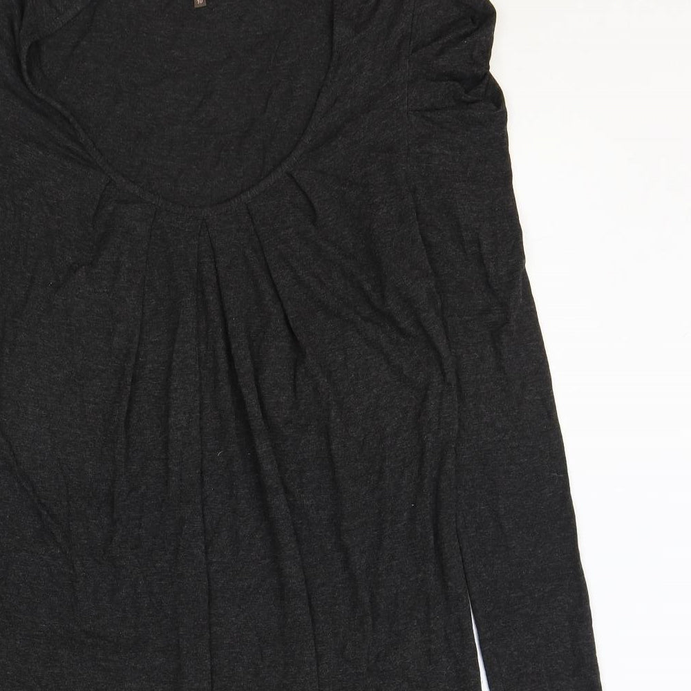 Phase Eight Womens Grey Viscose T-Shirt Dress Size 10 Scoop Neck Pullover
