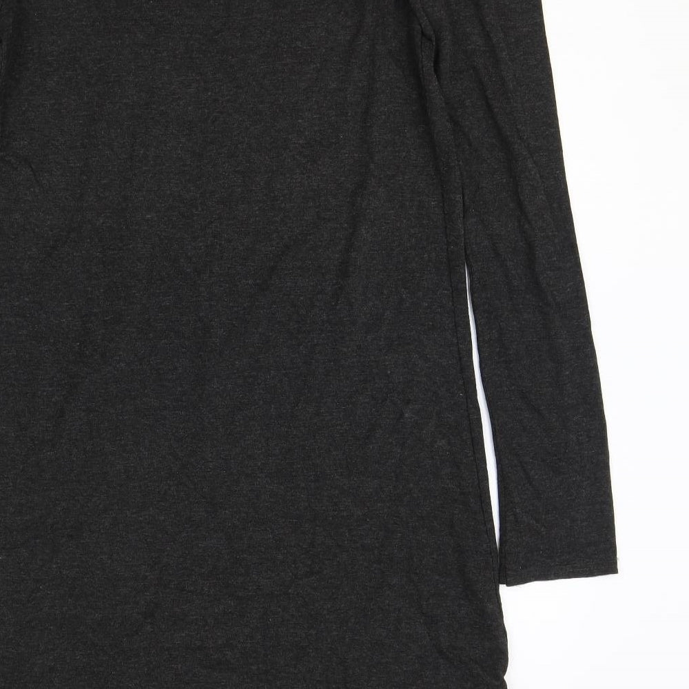 Phase Eight Womens Grey Viscose T-Shirt Dress Size 10 Scoop Neck Pullover