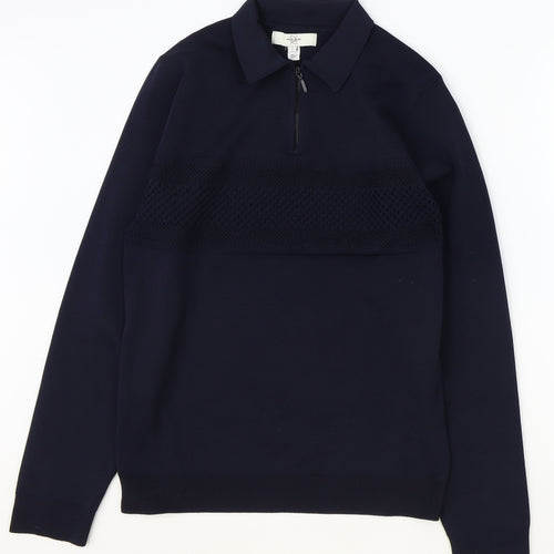 River Island Mens Blue Polyester Pullover Sweatshirt Size S