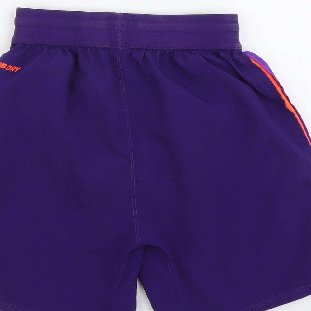 New Balance Boys Purple Polyester Sweat Shorts Size 7 Years Regular Drawstring