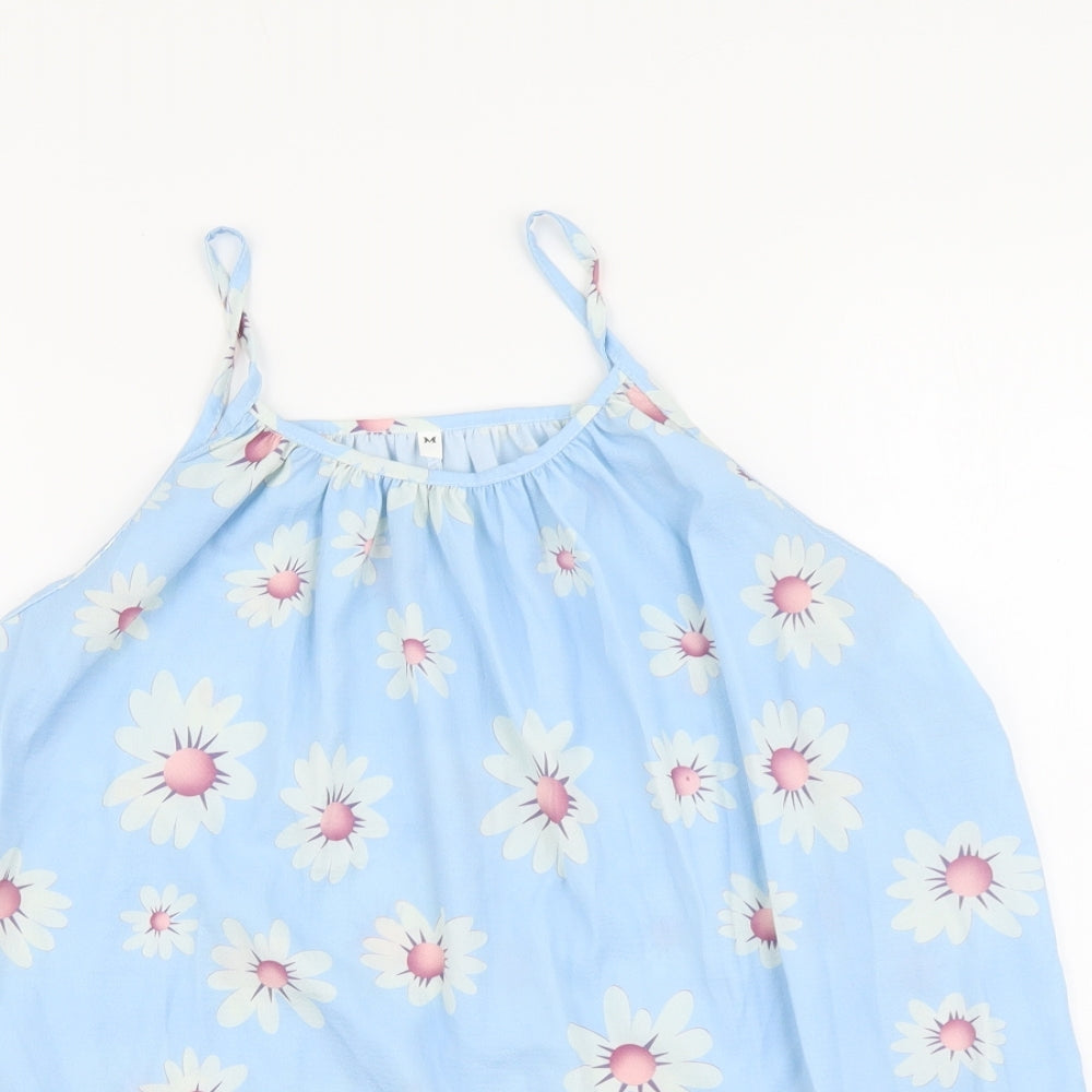 SheIn Womens Blue Floral Polyester Camisole Tank Size M Scoop Neck