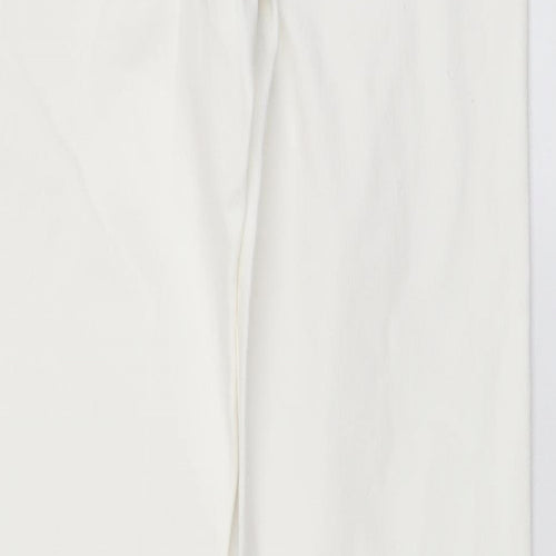 Corey Womens White Cotton Straight Jeans Size 10 L27 in Regular Button