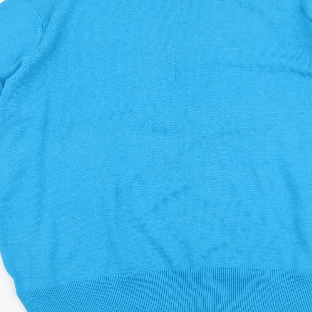 Glenmuir Mens Blue V-Neck Cotton Pullover Jumper Size XL Long Sleeve