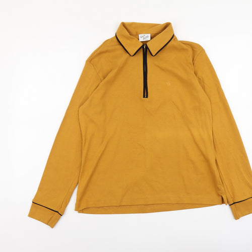 Volene Herman Womens Brown Cotton Basic Blouse Size L Collared