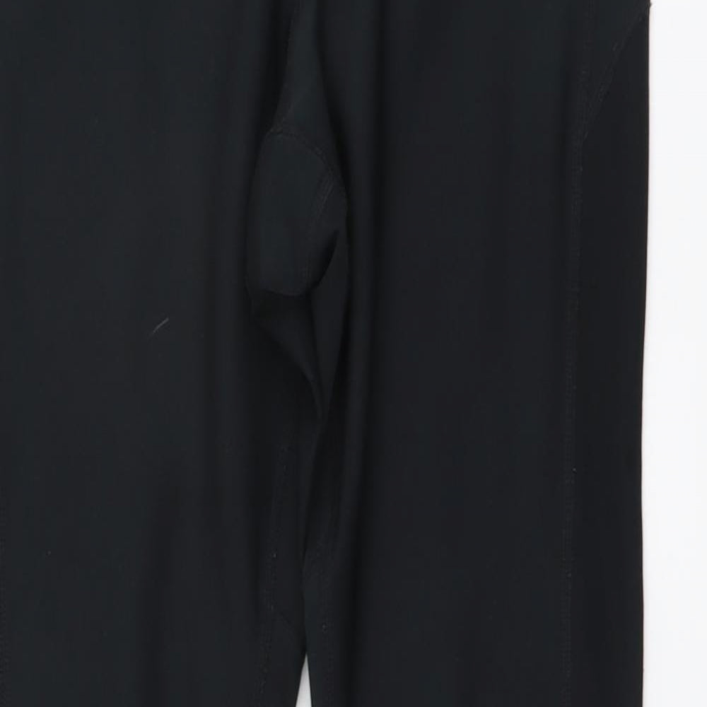 Nike Womens Black Polyester Compression Leggings Size M L28 in Regular - Ankle Zip
