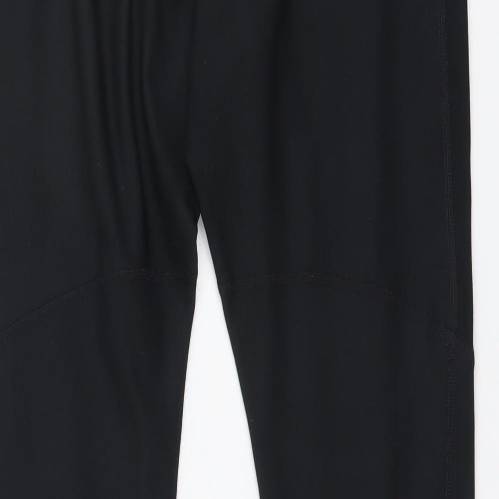 Nike Womens Black Polyester Compression Leggings Size M L28 in Regular - Ankle Zip
