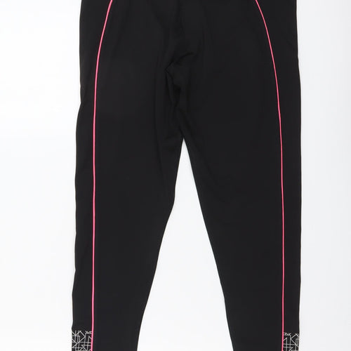 TU Womens Black Polyester Compression Leggings Size M L26 in Regular - Side Pattern Detail