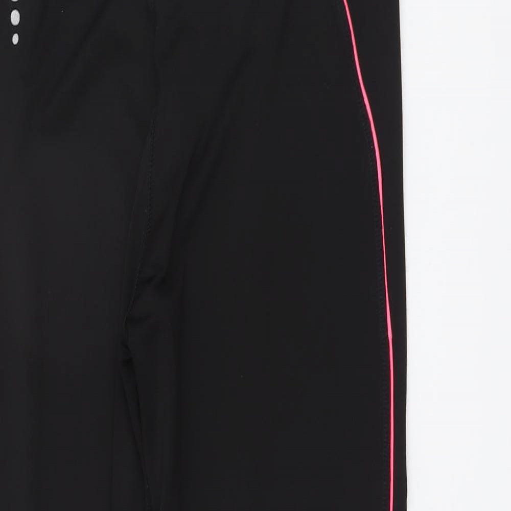 TU Womens Black Polyester Compression Leggings Size M L26 in Regular - Side Pattern Detail