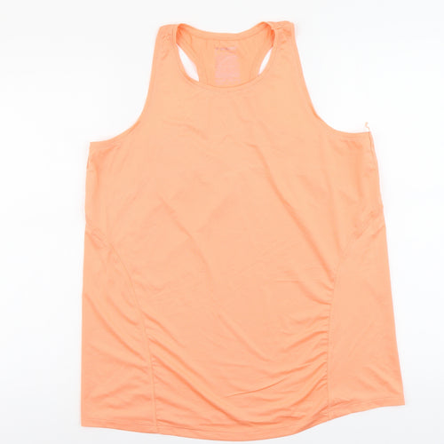 Primark Womens Orange Polyester Basic Tank Size L Scoop Neck Pullover - Racerback