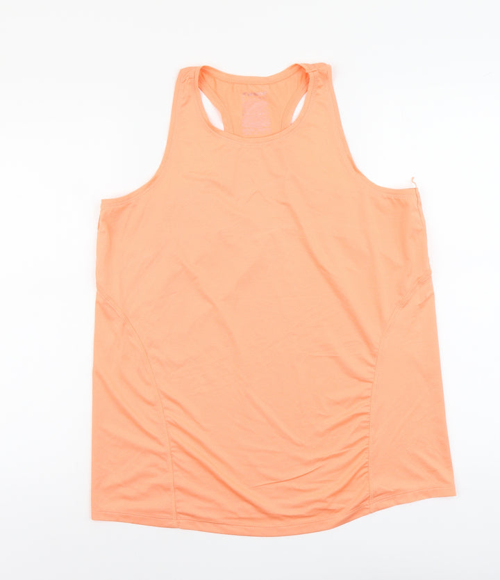 Primark Womens Orange Polyester Basic Tank Size L Scoop Neck Pullover - Racerback