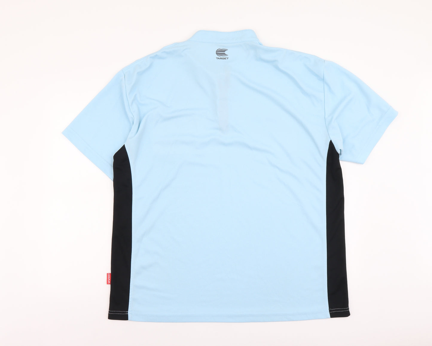 Target Mens Blue Polyester Basic T-Shirt Size 2XL Round Neck Zip - Darts