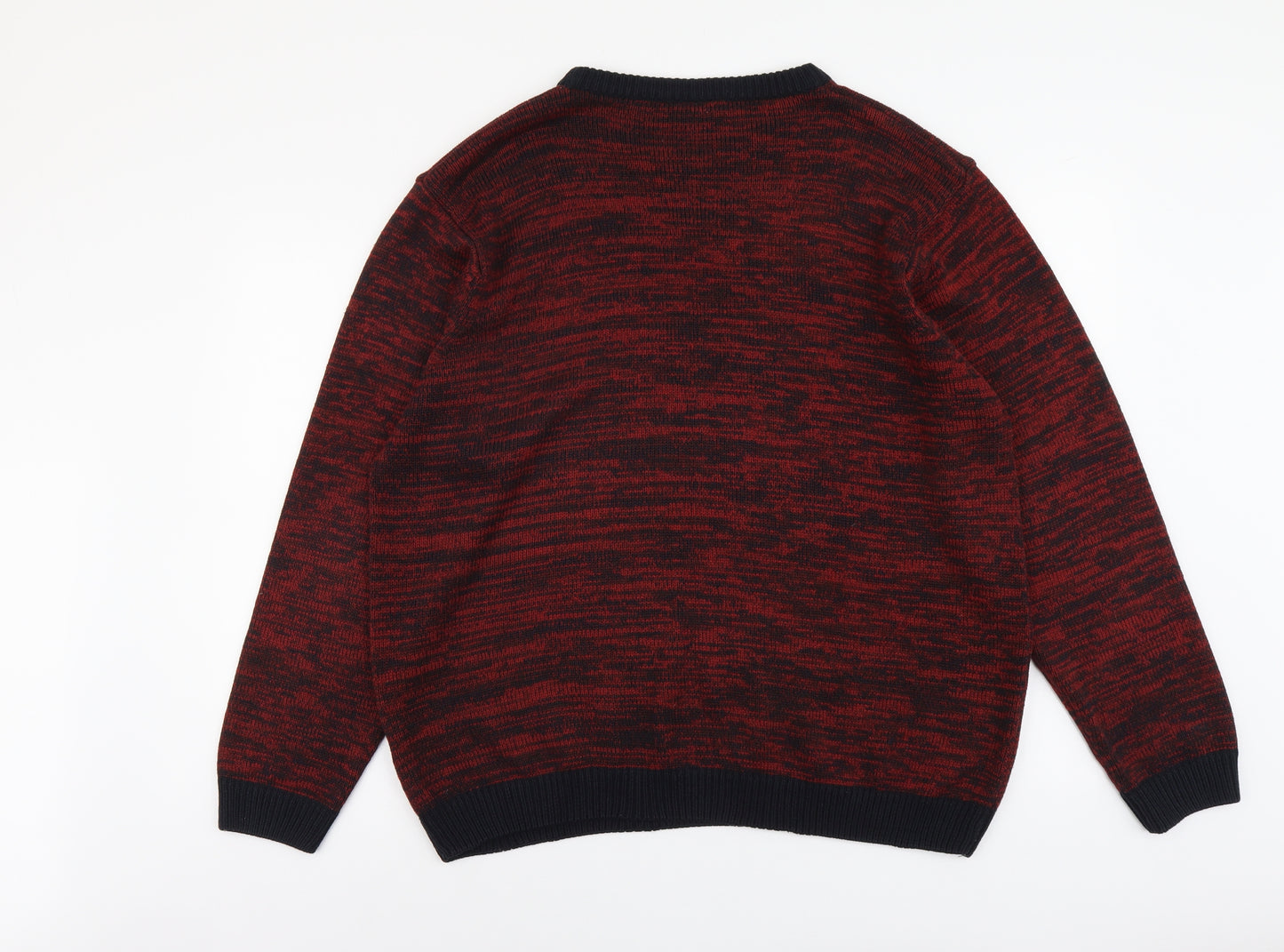 Traders Mens Red Round Neck Acrylic Pullover Jumper Size 2XL Long Sleeve