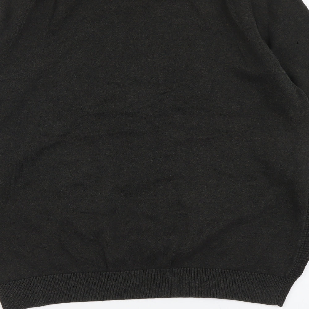 George Mens Green Round Neck Cotton Pullover Jumper Size XL Long Sleeve