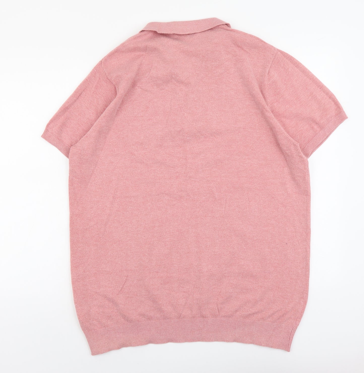 Jacamo Mens Pink Viscose Polo Size XL Collared Zip