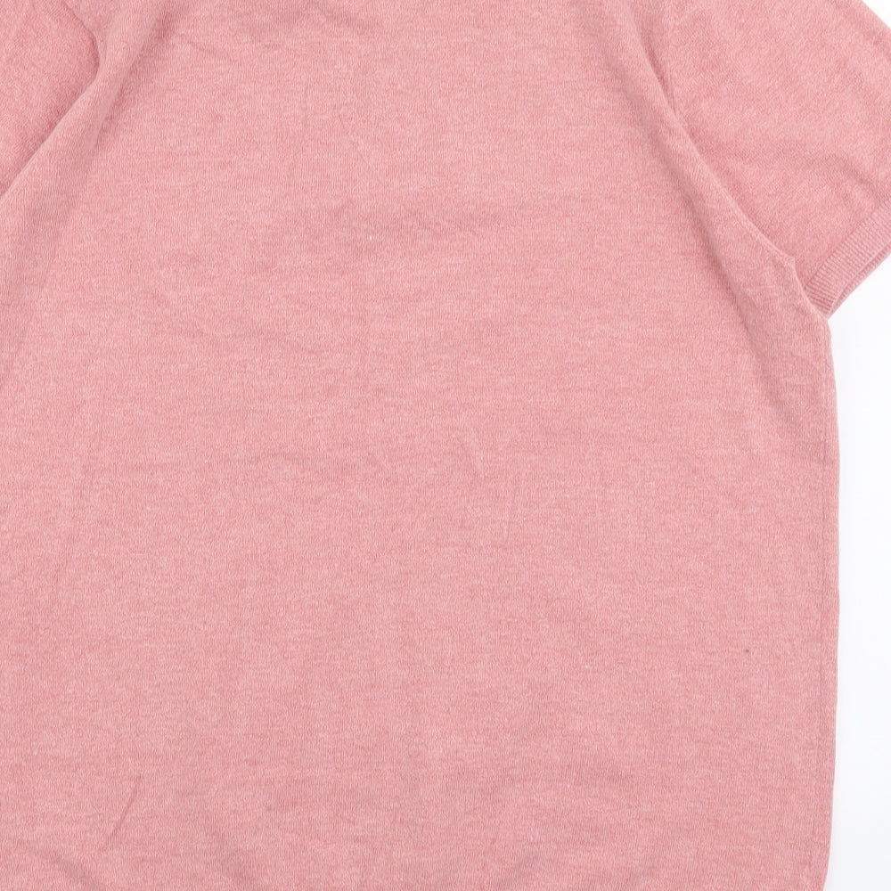 Jacamo Mens Pink Viscose Polo Size XL Collared Zip