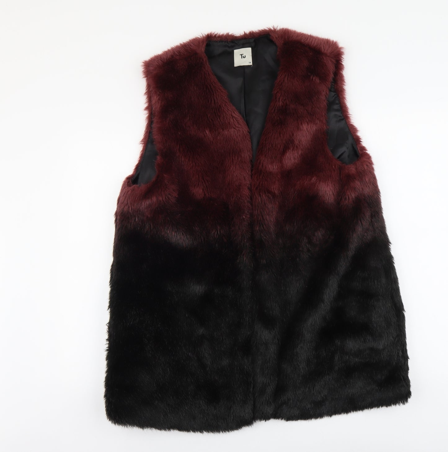 TU Womens Black Gilet Jacket Size 18 Hook & Eye - Ombré
