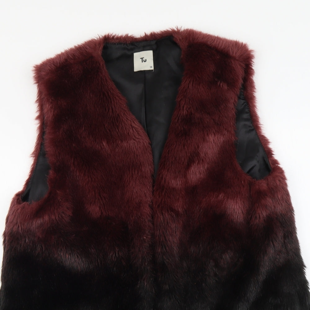 TU Womens Black Gilet Jacket Size 18 Hook & Eye - Ombré