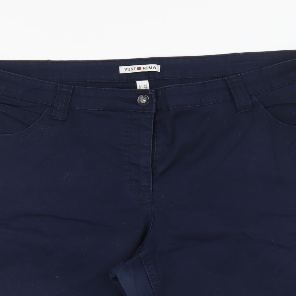 Punt Roma Womens Blue Cotton Chino Shorts Size 20 L12 in Regular Button