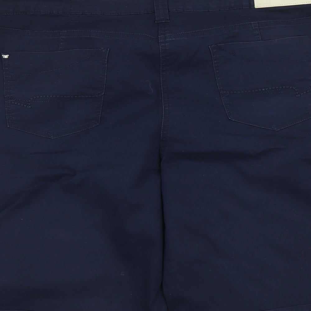 Punt Roma Womens Blue Cotton Chino Shorts Size 20 L12 in Regular Button