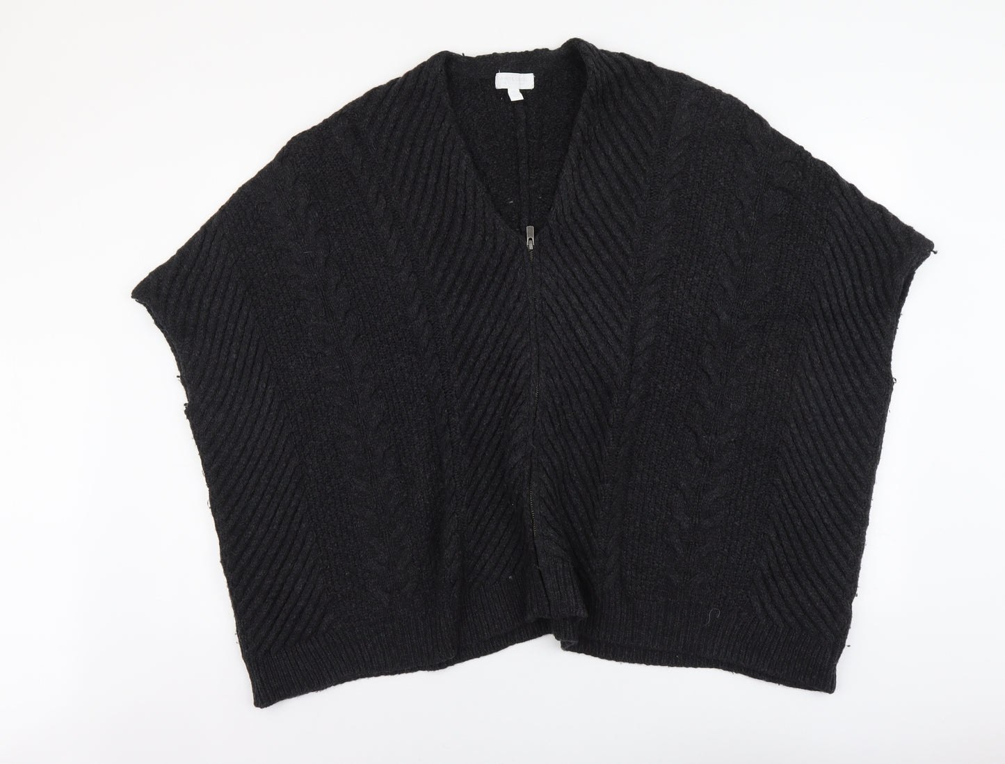 White Label Womens Grey V-Neck Wool Pullover Jumper One Size