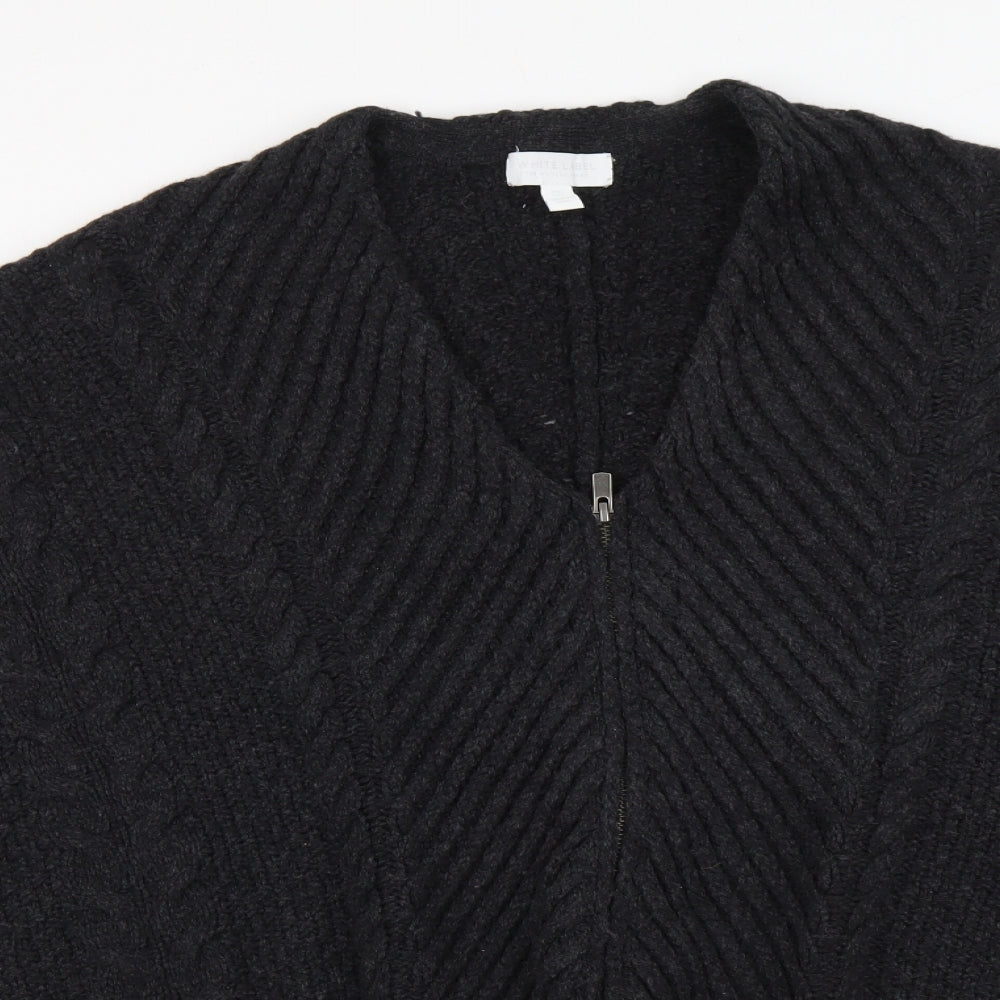 White Label Womens Grey V-Neck Wool Pullover Jumper One Size