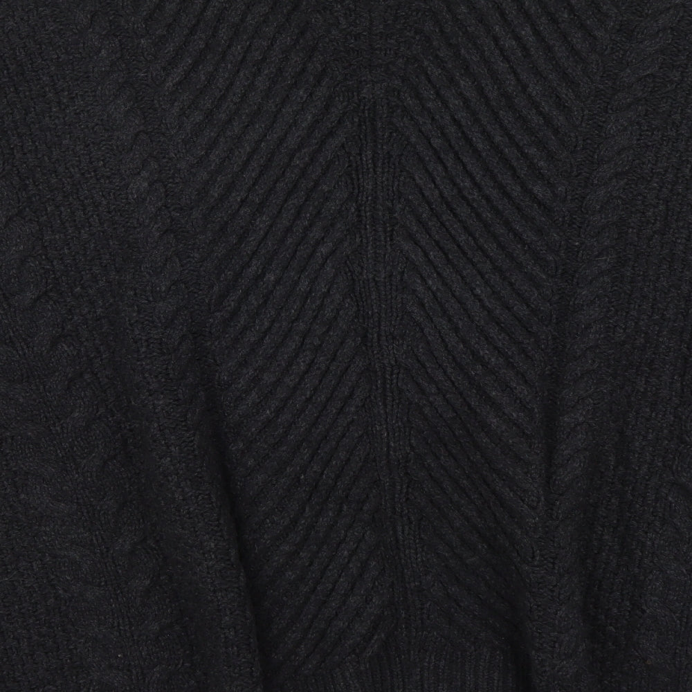 White Label Womens Grey V-Neck Wool Pullover Jumper One Size