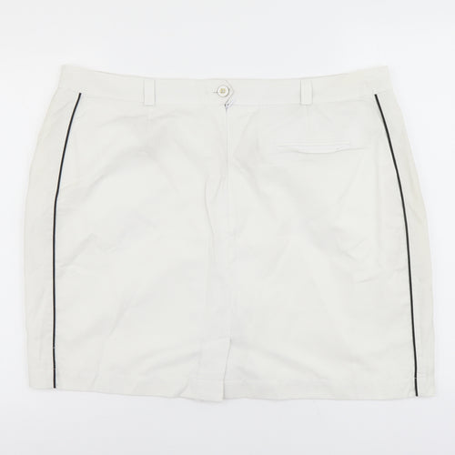 Green Lamb Womens White Cotton Bandage Skirt Size 20 Button