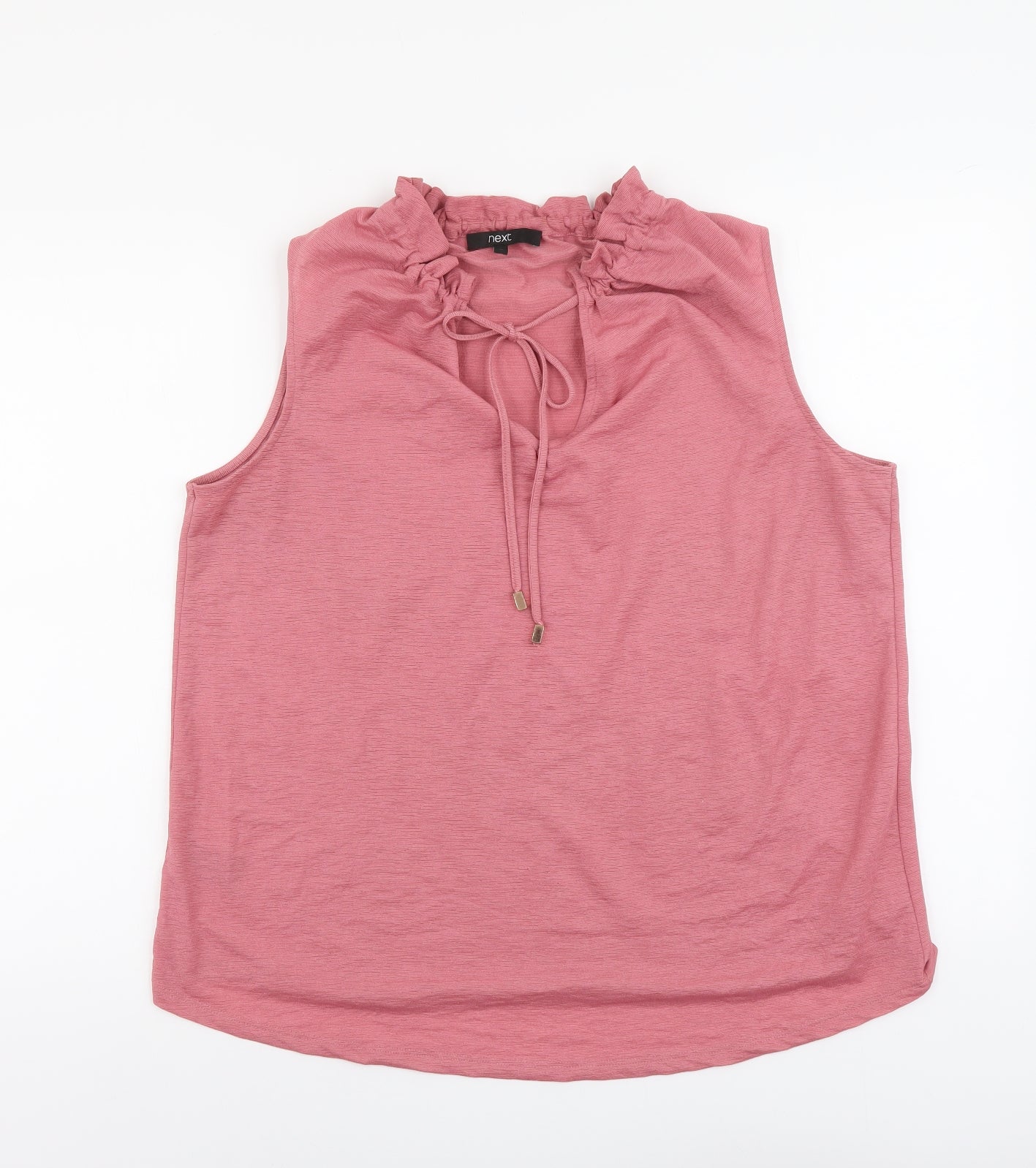 NEXT Womens Pink Polyester Basic Blouse Size 16 V-Neck