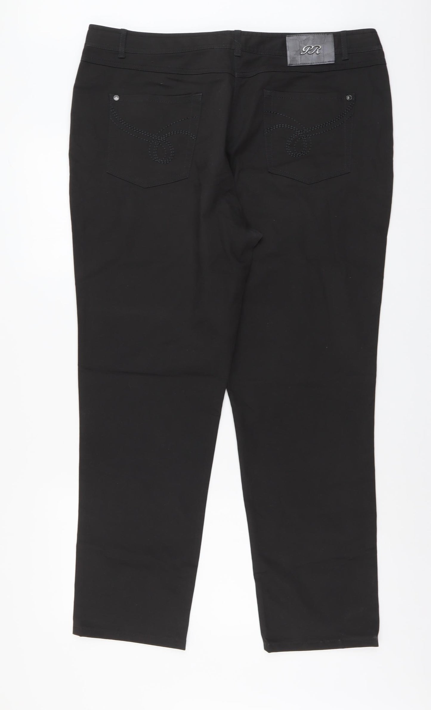 Punt Roma Womens Brown Cotton Dress Pants Trousers Size 20 L30 in Regular Button